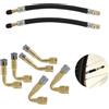 FunWorth 8Pcs Prolunga Valvola Pneumatico (45°90°135° + 180mm), in Gomma e Ottone - prolunga valvola per Auto, Moto, Bicicletta, Scooter, Camion - Resistente al Calore (45°,90°,135°, 180MM)