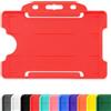 CKB LTD Rosso Porta badge in plastica rigida, per formati orizzontale, con lato aperto, Identità ID dimensioni inserto CR80, da 86 mm a 54 mm Pacco da 10 pezzi unità