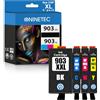 NINETEC Cartucce 903XL per HP 903 XXL, compatibili con 903XL OfficeJet Pro 6860 6868 6950 6960 6970 6975 6978 OfficeJet 6900 6950, nero, ciano, magenta, giallo, confezione da 4