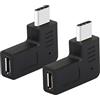 GELRHONR Adattatore da USB C a Micro USB a 90 gradi (angolo retto, confezione da 2) per ricarica e trasferimento dati