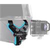 TIMNUT Supporto per fotocamera sottogola per casco da moto, si adatta alla maggior parte dei caschi, design sicuro in silicone antiscivolo per un angolo ottimale POV (Bblu)