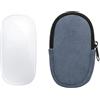 kwmobile Custodia Mouse Wireless per Apple Magic Mouse 1/2 - Cover Mouse Wireless Gaming con Cerniera - Astuccio in Velluto a Coste e Neoprene - Blu Vintage