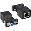 AAOTOKK DB9 a RJ45 Estensore DB9 9Pin Seriale Femmina & Maschio a RJ45 Ethernet LAN Rete per Multimedia Video e Trasmissione a Distanza Estesa Adattatore per DB9 9Pin Dispositivi (2packs) (Femmina)