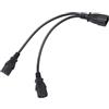 HENGBIRD Cavo splitter per dispositivi freddi IEC 320 C14 su 2X C13 - Cavo di alimentazione Y adattatore 250V 10A, prolunga 30 cm, adatto per computer, PC, monitor, server, stampanti, alimentatori