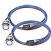 Guuzi 2pcs Interruttore per Chassis Pulsante in Metallo Host, Cavo per Interruttore Host per Computer Custodia per PC LED Pulsante di Alimentazione ATX On/Off per Interruttore DIY 60cm(16mm)