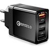 JupptElectronics Caricatore USB, 33W 4-Porto Ricarica Veloce Presa Caricabatterie Spinotto Multiplo USB Carica Spina Rapido Caricatore per iPhone 15 14 13 12 11 Pro X 8 7, Samsung Galaxy S23 S22 S21 S20 S10 A71 A54