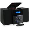 Denver MCA-240 - Impianto stereo casa con lettore CD HiFi, radio FM, sveglia doppia, AUX, telecomando incluso - Mini stereo compatto per casa