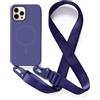 2NSPDRGNI Magnetica Cover con Collana Compatibile con iPhone 12 Pro Max,Case con Laccio per Il Collo Custodia con Cordino,Blu