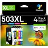 Jettruemedia 503 503XL Compatibili Cartucce d'inchiostro per 503 503XL per Expression Home XP-5200 XP5200 XP-5205 Epson WorkForce WF-2960DWF WF-2960 WF-2965DWF WF-2965