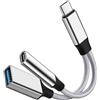 GELRHONR Caricabatterie 2 in 1 USB-C OTG - Splitter di tipo C con connettore per telefoni, laptop, tablet, ventilatori e stampanti