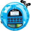 KLIM Nomad Transparent Blu - Lettore cd portatile - Batteria a Lunga Durata - Include Auricolari KLIM Fusion - con CD-R, CD-RW, MP3 - Lettore SD, Radio FM, Bluetooth - Ideale per Auto - Hi-Fi - Nuovo