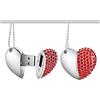 Yaxiny, chiavette USB da 128 GB, chiavette USB Premium impermeabili con diamante a forma di cuore, alta velocità USB 3.0, unità di memoria flash, disco chiavetta USB, 1 pezzo, rosso
