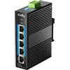 Cudy Switch di Rete Industriale PoE 5 Porte Gigabit, 802.3 at/af PoE, Switch da Rack DIN IP40, Protezione da Inversione di Polarità, Prevenzione Tempeste Broadcast, IG1005P