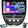 ETLFUCyber Autoradio per Toyota Aygo/Peugeot 107/Citroen C1 2004-2014,4G+64G Autoradio Touchscreen Android da 10 pollici, audio 32 EQ/schermo 1280 * 720/Carplay/Android Auto/SWC/Bluetooth 5.0/WiFi