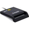 Tooq TQR-210B - Lettore esterno di Carta d'Identità Electrónica (CIE), USB 2.0, nero, 480 Mbps.