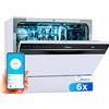 Midea Lavastoviglie piccola bianca 55 cm per 6 servizi - Lavastoviglie compatta e portatile senza installazione - Lavastoviglie con App Control, 6 programmi, filtro antibatterico 49 dB - Nuovo modello