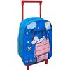 CARTOON Zaino asilo trolley Sn00py, borsa per la scuola con manico allungabile, tempo libero, zainetto per bambini