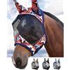 Harrison Howard CareMaster - Maschera per cavalli con orecchie e protezione UV per graffiti astratti (M)