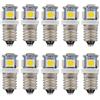 ShuoHui 10 lampadine LED bianco caldo E10 6 V AC DC bicicletta 5 SMD attacco a vite 3000 K