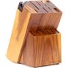 Coninx Ceppo universale per coltelli con affilacoltelli integrato, in legno di acacia a 15 scomparti, per bancone da cucina, adatto per coltelli da chef, pane, bistecca e forbici, resistente