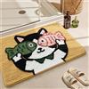 Trlyane Tappetino da Bagno Carino Animali,Tappetino Assorbente Antiscivolo Doccia, Soffice Lavabile in Lavatrice Tappeti morbidi lavabili adatti per Bagno/Soggiorno/Camera da letto (Gatto, 50x80cm)