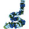 JUSTOYOU 2 pezzi 2.37 m Ghirlanda Artificiale Doppio Colore Blu Fiore Falso Ghirlanda di Rose Viti Appese Fiori di Seta Fiore Artificiale per Decorazione Esterna Interna Matrimonio Parete Bagno (Blu