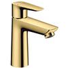 hansgrohe Talis E Miscelatore monocomando lavabo 110 con saltarello, oro lucido, 71710990