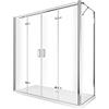 LANERI BOX DOCCIA A 2 LATI COMPOSTO DA 1 PARETE FISSA REVERSIBILE + 1 PORTA CON APERTURA TOTALE A LIBRO H 190, VETRO 6 MM (FISSA 67,5-70 + PORTA 138,5-142)
