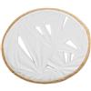 DRW Centro Palma da Tavolo Rotondo in Ceramica Bianco Sabbia e Oro 5x36x36 cm