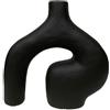 DRW Vaso da tavolo astratto in ceramica in nero 28x28x8 cm