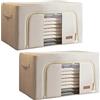 JOYBOS, Set di 2 scatole per vestiti, 48 l (24 x 2), pieghevole, in materiale tessile