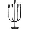 Creative Co-Op Candelabro rotondo in metallo forgiato a mano, contiene 5, supporto conico nero