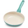 GreenPan Rio Padella Antiaderente in Ceramica Sana da 18 cm, Senza PFAS, Manico Fredda al Tatto, Sicuro in forno fino a 160°C, Turchese e Crema