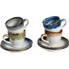 CreaTable, 24045 Serie Cascade, set di stoviglie per 4 persone, set espresso in gres, lavabile in lavastoviglie e microonde, produzione di qualità