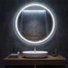 SONGMICS Specchio Bagno con Luce, Specchio da Parete Rotondo, Funzione Antiappannamento, Tonalità e Luminosità Regolabili, Trucco, Camera da Letto Bagno, 51 cm, Bianco Nuvola LWM213WC02