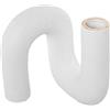 DRW Vaso da tavolo a forma di u in ceramica in bianco sabbia e oro 22x25x14 cm