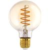 Eglo Lampadina a LED a sfera E27, dimmerabile, a spirale, stile vintage, 8 W (equivalente a 60 W), 806 lumen, luce bianca calda, 2700 K, lampadina Edison G95, Ø 9,5 cm
