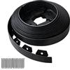 Relaxdays Bordura per aiuole e Prato, plastica, 10 m x 5 cm, con 30 picchetti, Nero