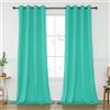 KEQIAOSUOCAI Turquoise Blackout Curtains 108 Inch Length for Living Room Bedroom - Grommet Room Darkening Drapes Thermal Insulated Extra Long Curtain for Large Window, 2 Panels, 52x108