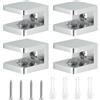 QUARKZMAN Morsetto per Ripiano in Vetro, 4pz Porta Clip in Vetro Regolabile in Argento Ramato per 8-10mm, Staffa di Supporto Morsetto a U per Pannello Fisso