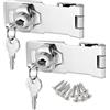 Litensh Lucchetto con serratura a serratura, chiusura a chiave con diverse chiavi, cassetto armadietto Serratura, Lucchetto Hasp, Chiusure Hasp, chiavistello, serratura per porte (3 Inch - 2PCS)