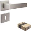 APECS Maniglia per porte interne, moderna, per porta di casa e porta interna, con rosette quadrate, con maniglia opaca con materiale di fissaggio, modello Regulus BB