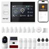 XNY 4.3'' Schermo Tattile Completo Allarme Casa Senza Fili con Telecamera, Allarme Casa 4G/WiFi, Antifurto Casa Wireless con APP, Sirena Esterna, Sensore di movimento, Sensore Porta, Telecomando