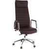 HJH Office 600904 Poltrona Girevole ASPERA 20 Pelle, Sedia da Ufficio con Braccioli, Schienale alto ergonomico, Altezza Regolabile, Marrone
