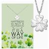 Engelsrufer Biglietto di auguri Happiness con collana in acciaio inox argento - regala gioia - biglietto emozionale con elegante catena in argento