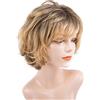 XULAIP Moda signore parrucche sintetiche per le donne Capelli corti Oro Soffici Leggermente ondulato riccio Breve