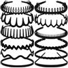 Tastetreasure Confezione da 12 cerchietti per capelli da donna, in plastica, antiscivolo, a zig zag, con dentini, fasce per capelli, multi-stile, ondulate, sottili, per lavare il viso e il trucco