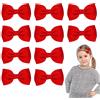 Sibba 10 fermagli per capelli con fiocco a coccodrillo, fermagli per coda di cavallo, cheerleader, feste di Natale, accessori per lo styling per donne (rosso)