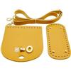 Blausky 1 Set di accessori fai da te per borsa, tracolla in PU e fondo in pelle, fondo per borsa con fori per uncinetto, accessori in pelle per borsa a maglia, borsa a mano e borsa a spalla, giallo