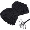 PH PandaHall 109 Iarde Corda di Cotone 5mm Corda con Coulisse, Cordoncino per Macramè Nero Naturale per Lavori Artigianali Cucito Cuscini Maglieria